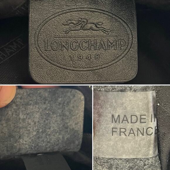 Longchamp Vintage Y2K Half Moon Crescent Belted Dark Blue Leather Shoulder Bag - Picture 2 of 11